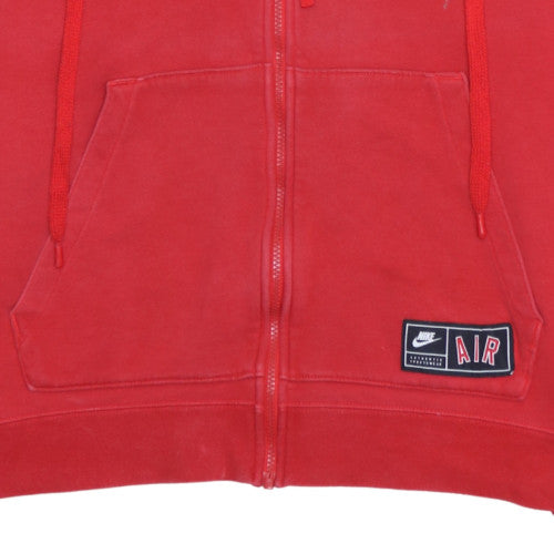Nike Air Men's Red Full Zip Hoodie XL Cotton Blend Sportswear