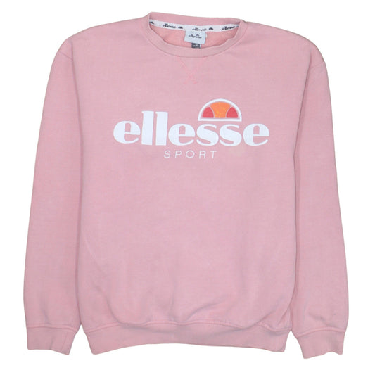 Ellesse Womens Pink Crew Neck Pullover Sweatshirt UK 10