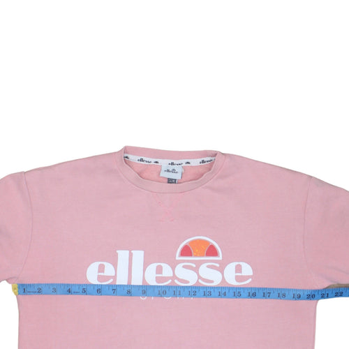 Ellesse Womens Pink Crew Neck Pullover Sweatshirt UK 10