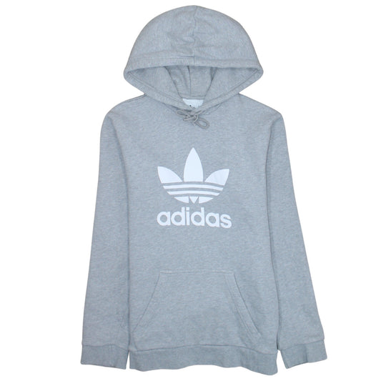 Adidas Mens Grey Pullover Hoodie XS Regular Fit Logo Fleece