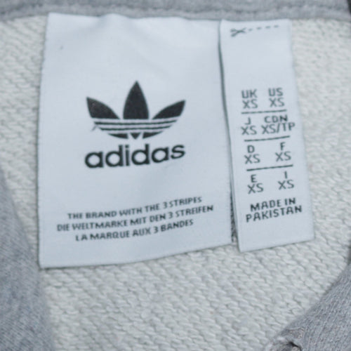 Adidas Mens Grey Pullover Hoodie XS Regular Fit Logo Fleece