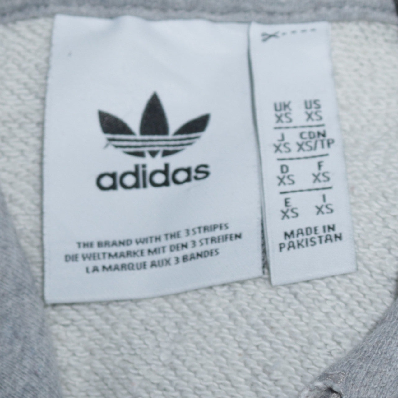 Adidas Mens Grey Pullover Hoodie XS Regular Fit Logo Fleece