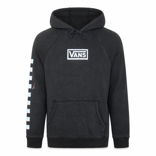 Front view of Vans Men's Black Small Pullover Hoodie Graphic Skate Sweatshirt