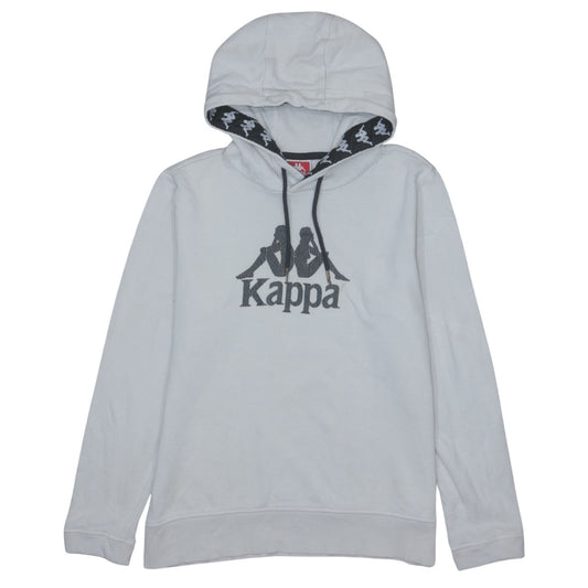 Kappa Men's White Pullover Hoodie Small Logo Graphic Sportswear
