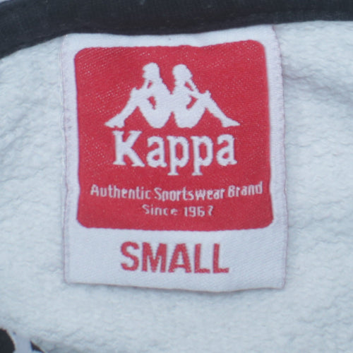 Kappa Men's White Pullover Hoodie Small Logo Graphic Sportswear