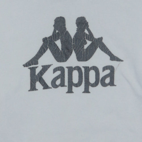 Kappa Men's White Pullover Hoodie Small Logo Graphic Sportswear