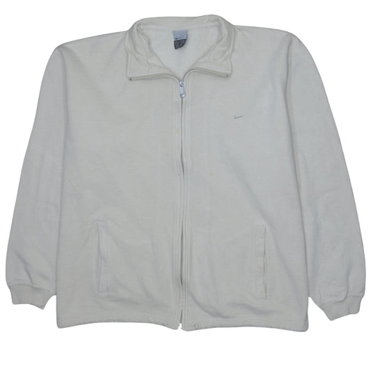 Nike Men's White Full Zip Fleece Sweatshirt L