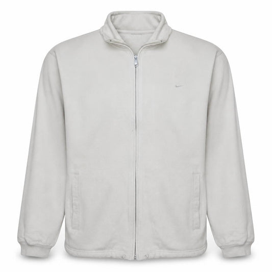Front view of Nike Men's White Full Zip Fleece Sweatshirt L