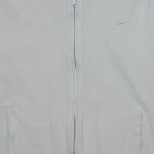 Nike Men's White Full Zip Fleece Sweatshirt L
