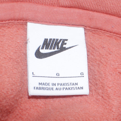 Nike Women’s Peach Pullover Hoodie L Cotton Blend Logo Sweatshirt