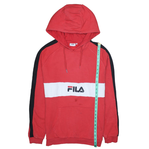 Fila Women's Red Pullover Hoodie Medium Cotton Blend Logo Style