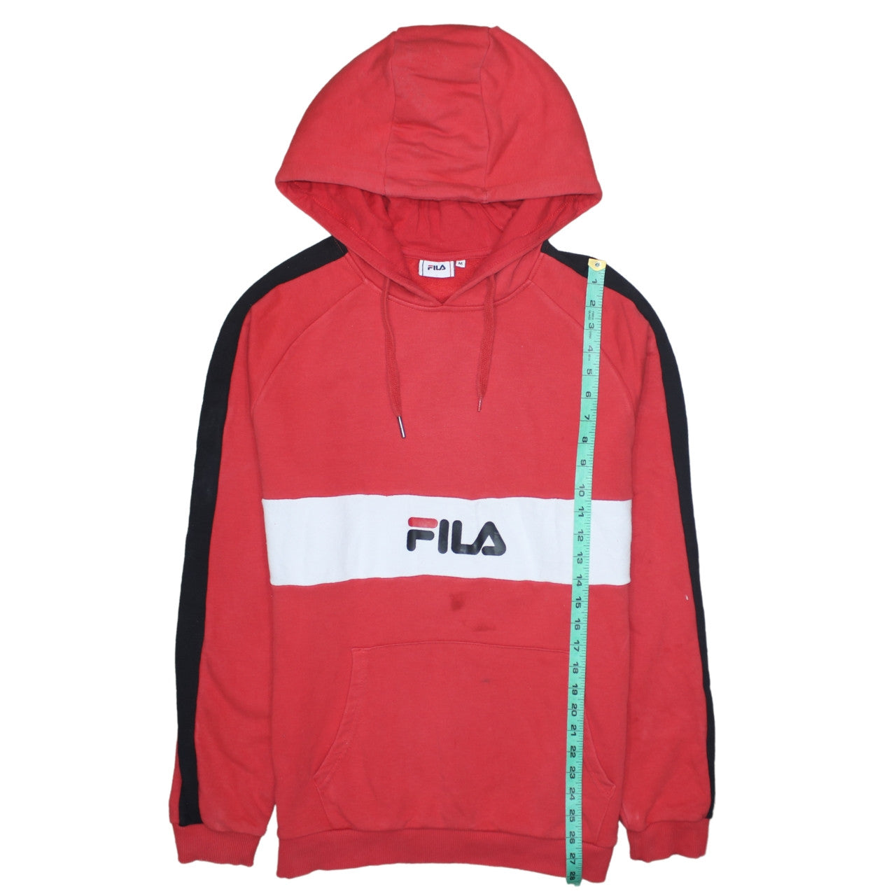Fila Women's Red Pullover Hoodie Medium Cotton Blend Logo Style