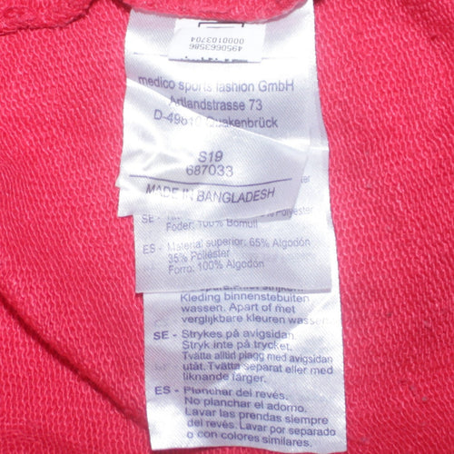 Fila Women's Red Pullover Hoodie Medium Cotton Blend Logo Style