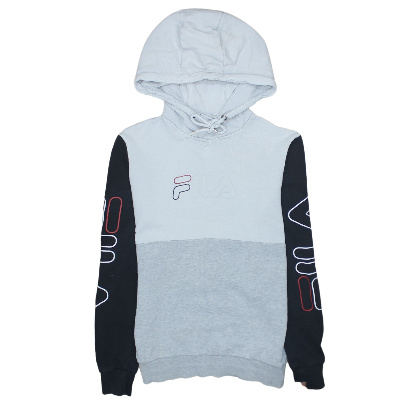 Fila Men’s Grey Pullover Hoodie XS Logo Graphic Hooded Sweatshirt