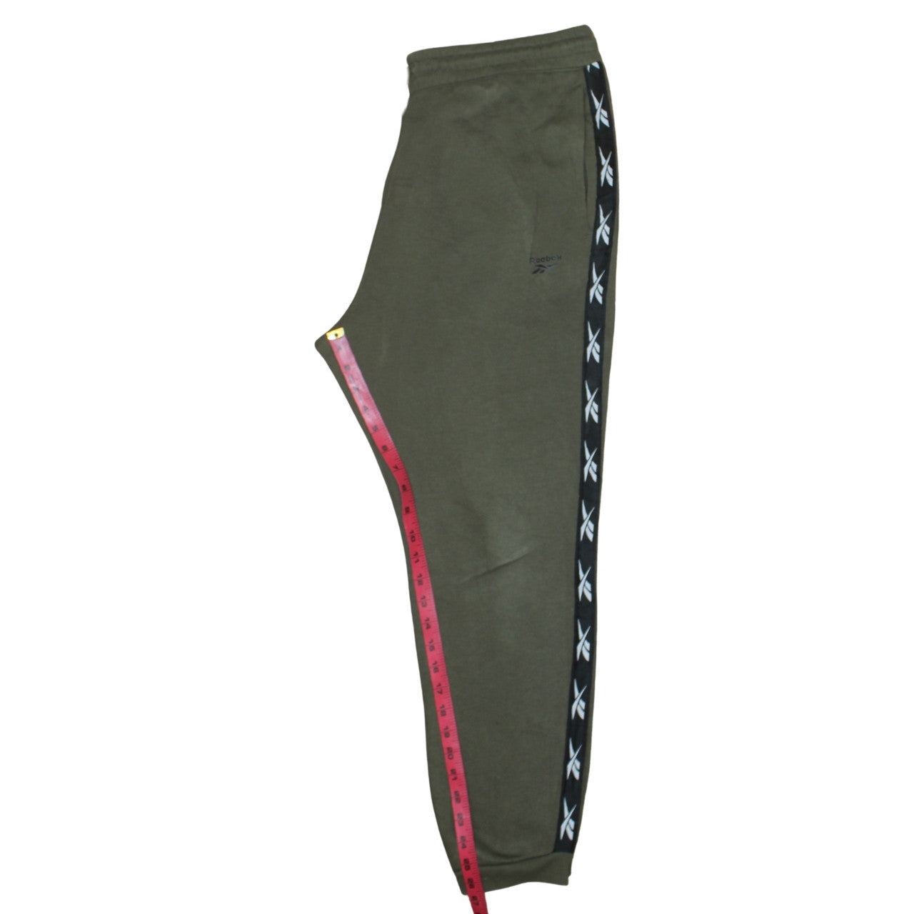 Reebok Men’s Green Joggers L Logo Side Stripe Regular Fit Tapered Sweatpants