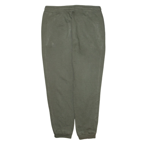 Reebok Men’s Green Joggers L Logo Side Stripe Regular Fit Tapered Sweatpants