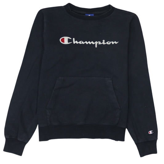 Champion Women's Black XS Pullover Sweatshirt with Logo Embroidery