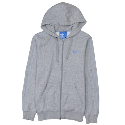 Adidas Men Grey Full Zip Hoodie Size S Classic Sportswear