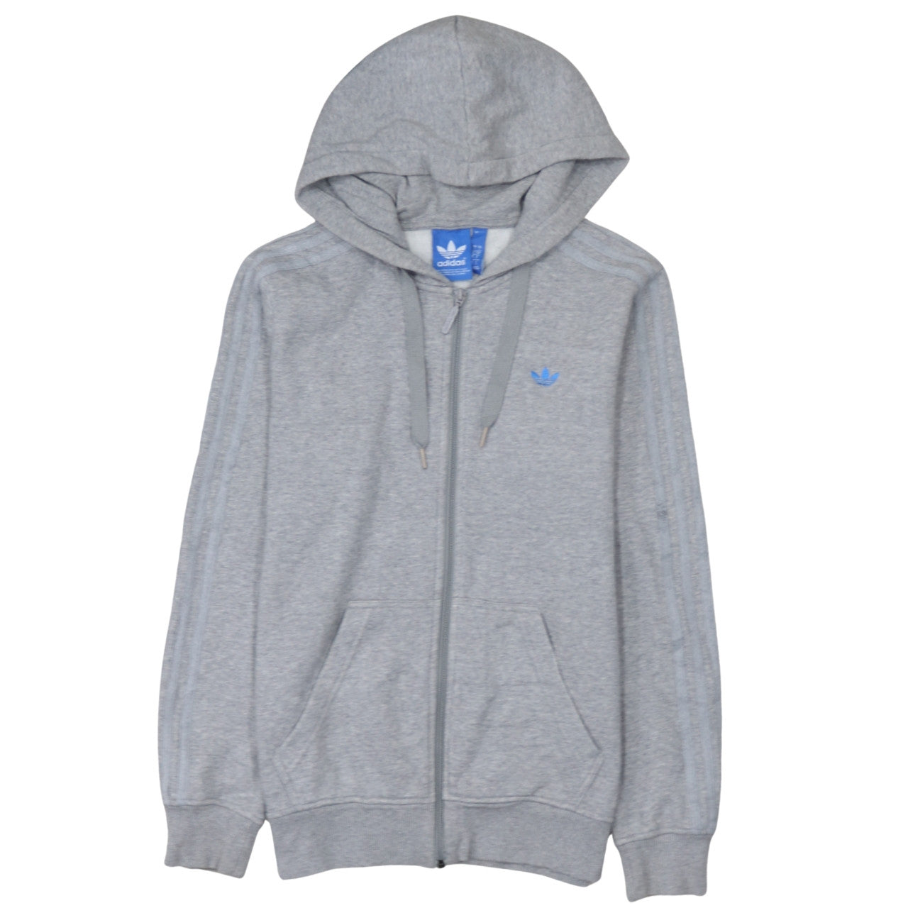 Adidas Men Grey Full Zip Hoodie Size S Classic Sportswear