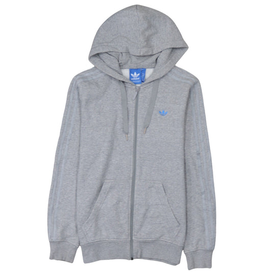 Adidas Men Grey Full Zip Hoodie Size S Classic Sportswear