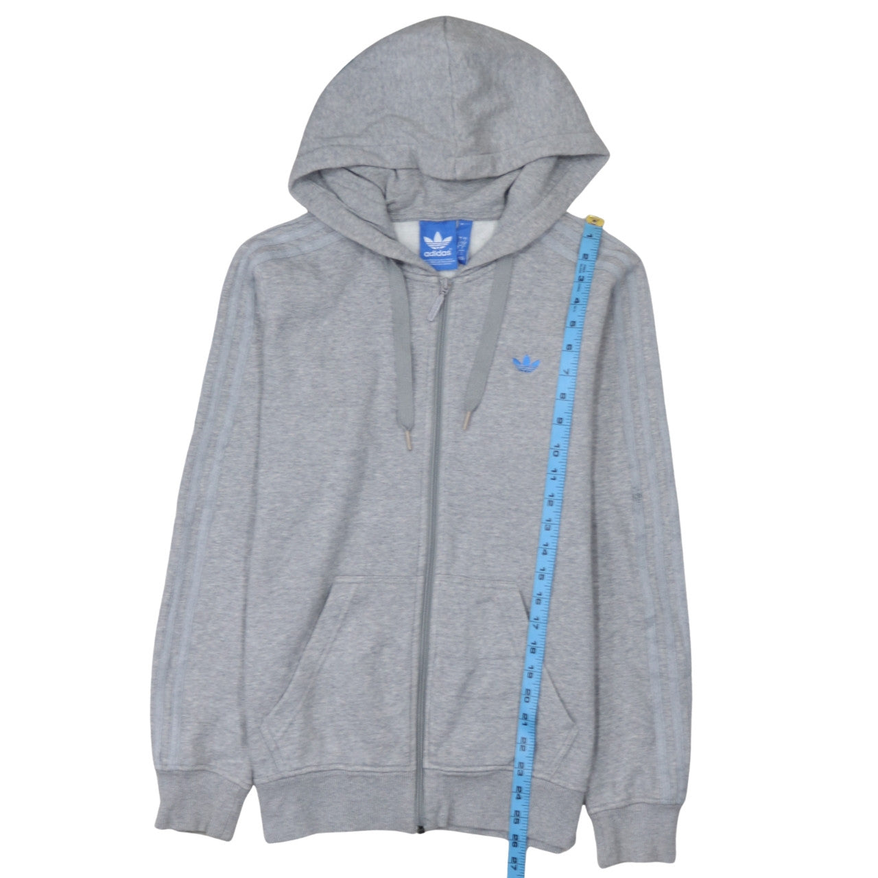 Adidas Men Grey Full Zip Hoodie Size S Classic Sportswear