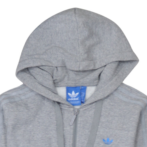 Adidas Men Grey Full Zip Hoodie Size S Classic Sportswear