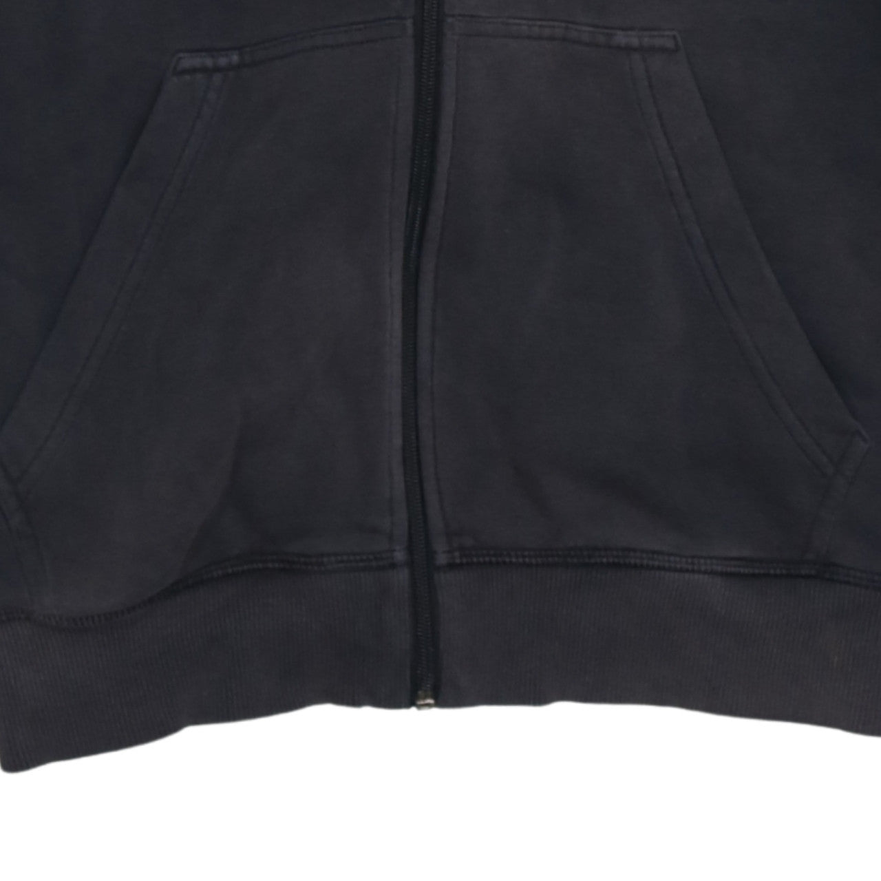 Adidas Womens Black Full Zip Hoodie Small Trefoil Logo Cotton Blend
