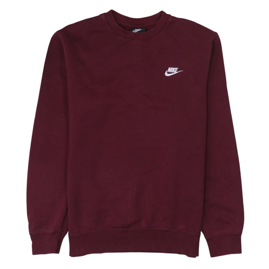 Nike Men's Maroon Crew Neck Sweatshirt Small Tall Cotton Blend