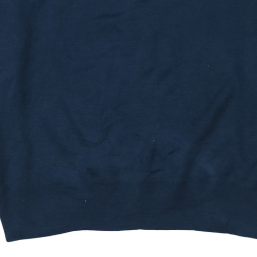 Tommy Hilfiger Men’s Blue Cotton V-Neck Jumper 2XL
