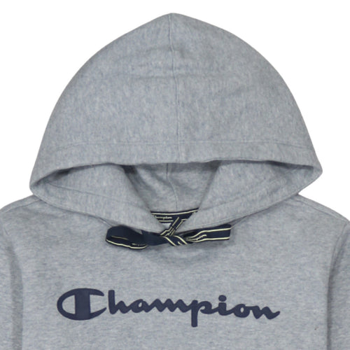 Champion Womens Grey Hoodie Medium Pullover Cotton Blend Logo