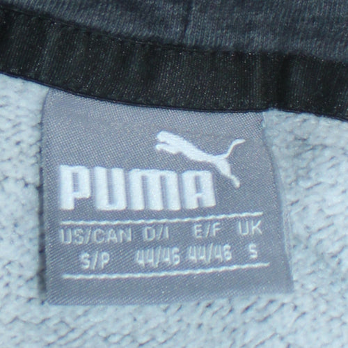 Puma Men’s Grey Pullover Hoodie Small Regular Fit Logo Fleece