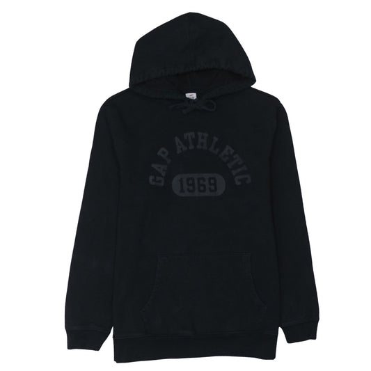 GAP Men's Black Pullover Hoodie L Logo Graphic Fleece Sweatshirt