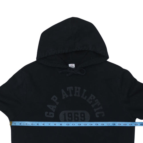 GAP Men's Black Pullover Hoodie L Logo Graphic Fleece Sweatshirt