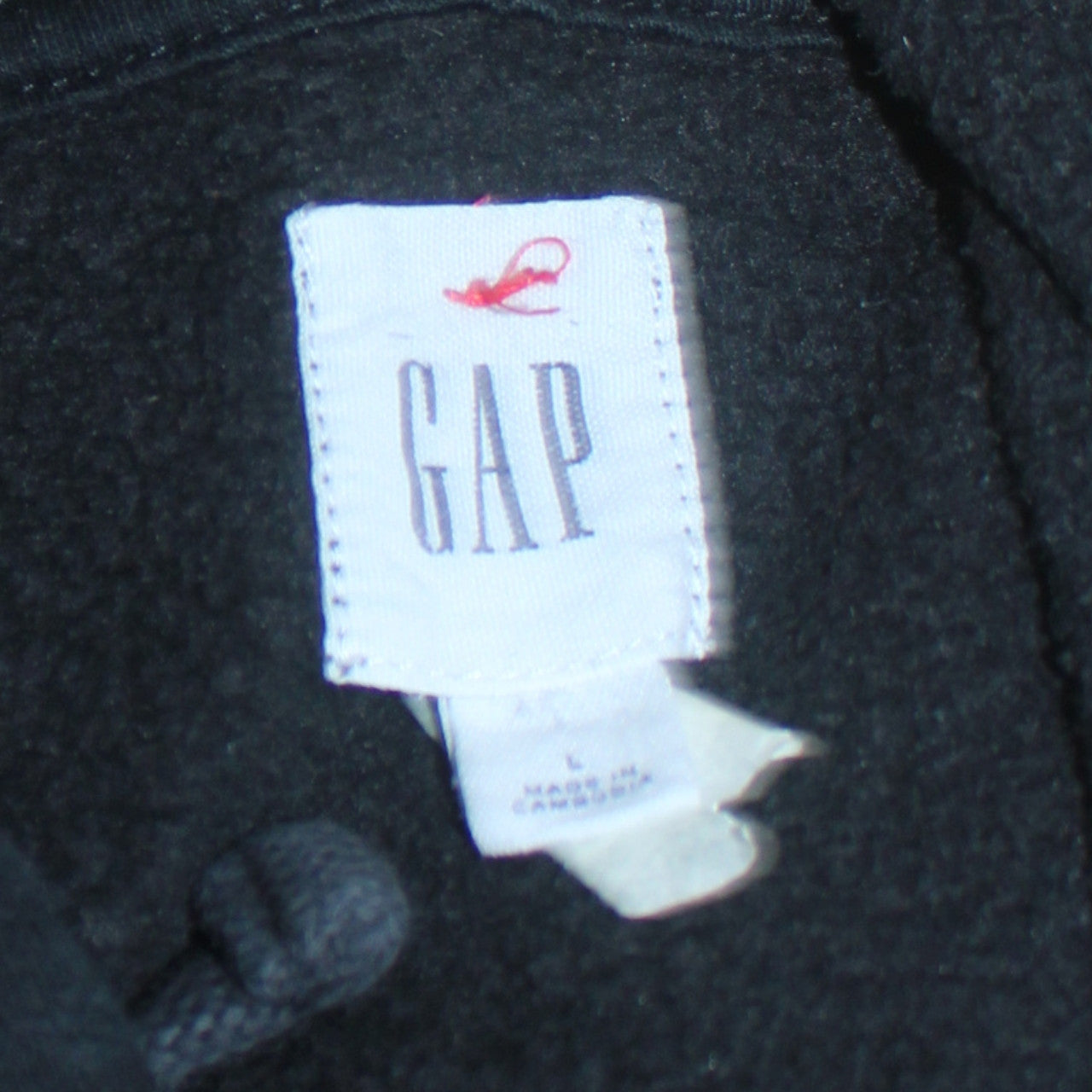 GAP Men's Black Pullover Hoodie L Logo Graphic Fleece Sweatshirt