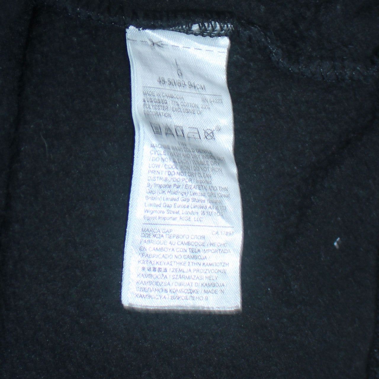 GAP Men's Black Pullover Hoodie L Logo Graphic Fleece Sweatshirt