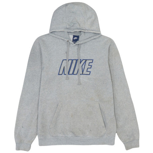 Nike Men's Grey Embroidered Logo Pullover Hoodie Size S