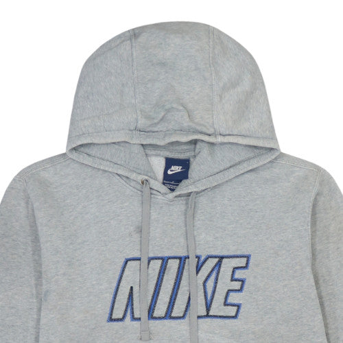 Nike Men's Grey Embroidered Logo Pullover Hoodie Size S