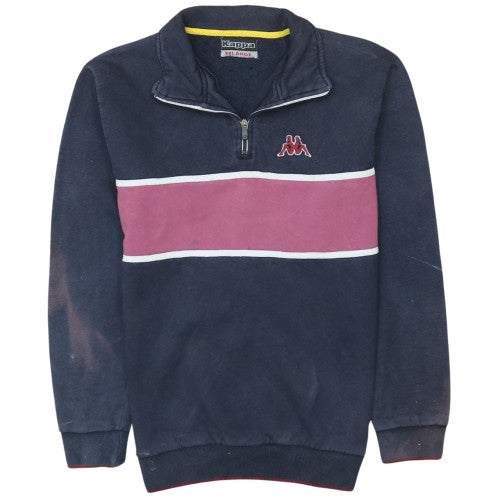 Kappa Men's Blue 2XL Fleece 1/4 Zip Sports Sweatshirt