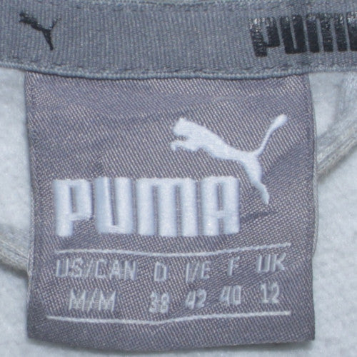 Puma Women Grey Full Zip Hoodie Size 12 Hooded Sweatshirt