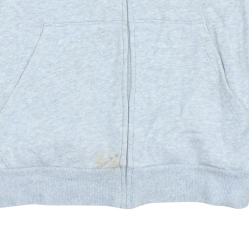 Puma Women Grey Full Zip Hoodie Size 12 Hooded Sweatshirt