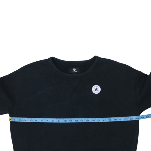 Converse Men's Black Crew Neck Logo Pullover Sweatshirt Size L