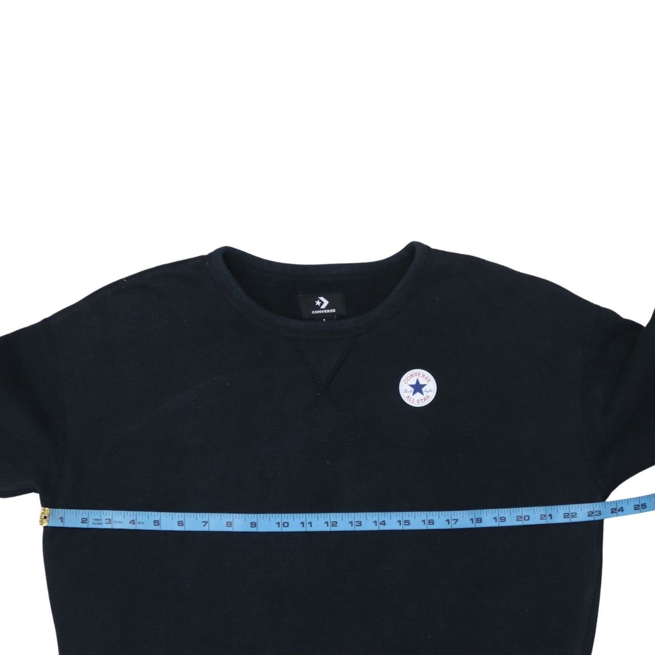 Converse Men's Black Crew Neck Logo Pullover Sweatshirt Size L