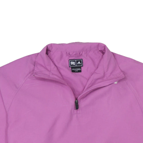 Adidas Womens Pink 1/4 Zip Pullover Sweatshirt Size L Polyester