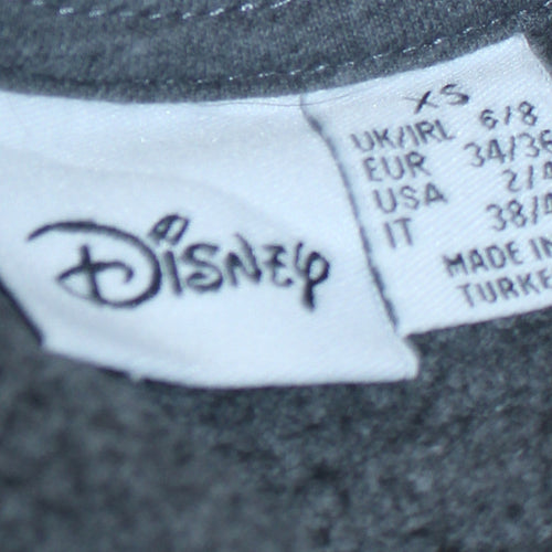 Disney Women Grey Bambi Graphic Crew Neck Sweatshirt XS