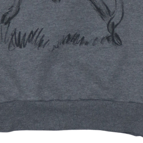 Disney Women Grey Bambi Graphic Crew Neck Sweatshirt XS