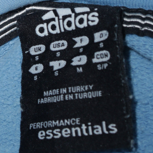 Adidas Women Blue Full Zip Hoodie Small Essentials Sportswear