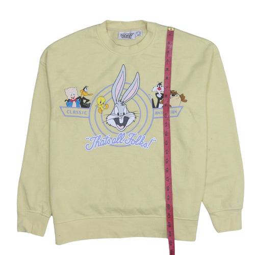 Looney Tunes Women's Yellow Classic Crew Neck Pullover Sweatshirt Size S