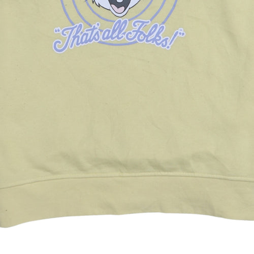Looney Tunes Women's Yellow Classic Crew Neck Pullover Sweatshirt Size S