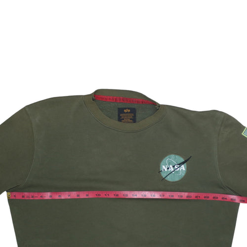 Alpha Industries NASA Green Men’s Sweatshirt 2XL Crew Neck Pullover