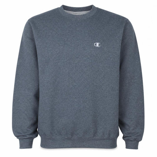 Front view of Champion Men’s Grey Pullover Sweatshirt M Fleece Crew Neck